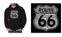 LA Pop Art Men's Word Art Hooded Sweatshirt - Route 66 - Life is a Highway